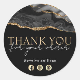 Elegante ágata de oro negro gracias pegatina