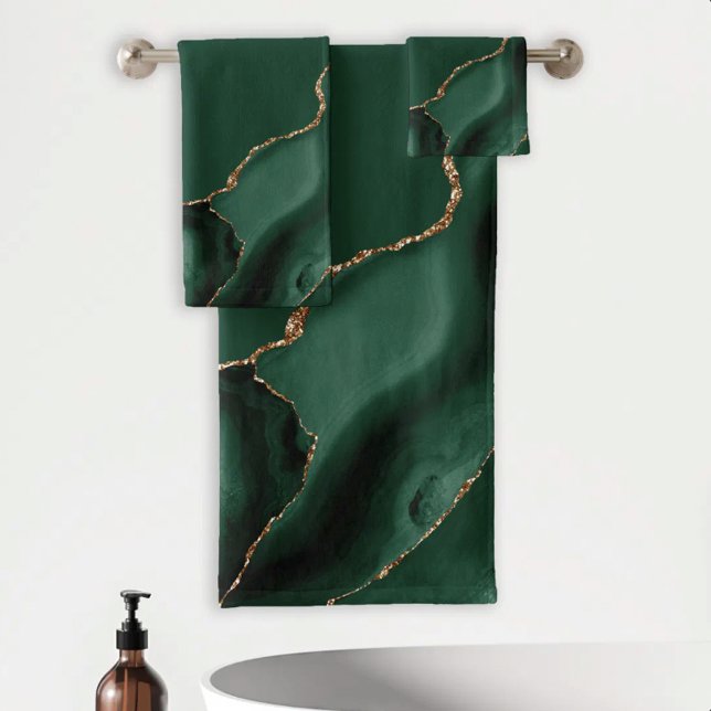Elegante ágata verde esmeralda dorada (Subido por el creador)
