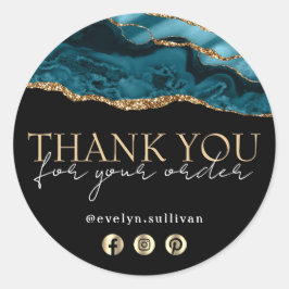 Elegante agenda verde azulada gracias pegatina