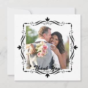 Elegante agradecimiento de boda con foto personali