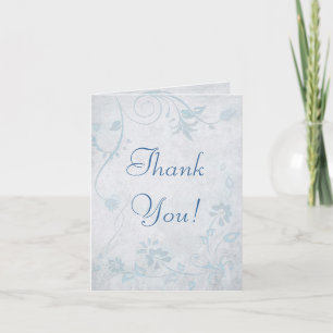 Elegante Agradecimiento de Boda Vintage Azul