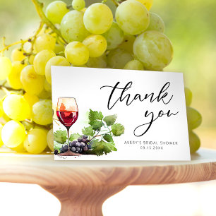 Elegante agradecimiento de degustación de vino clá