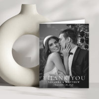 Elegante Agradecimiento de Fotos de Boda