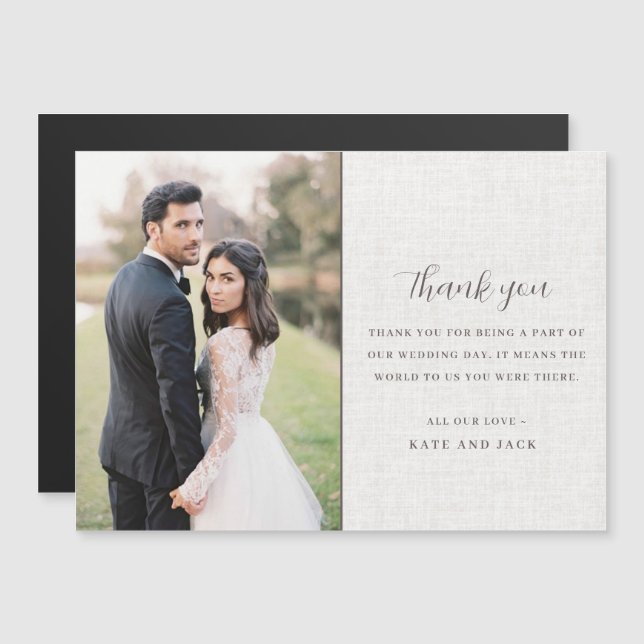 Elegante Agradecimiento de Fotos de Boda (Anverso/Reverso)