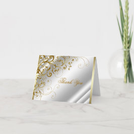 Elegante agradecimiento de marfil y oro