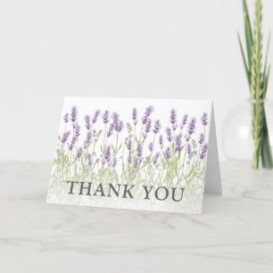 Elegante agradecimiento floral de lavanda