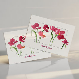 Elegante Agradecimiento Floral Suelto de Acuarela 