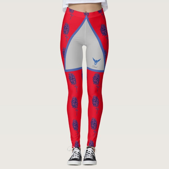Elegante águila roja y azul Diseño moderno Legging (Anverso)