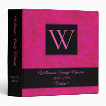 Elegante álbum de álbumes de monograma de la famil