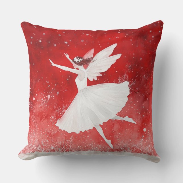 Elegante almohada acuarela de árbol de Navidad (Anverso)