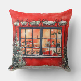 Elegante almohada acuarela de árbol de Navidad