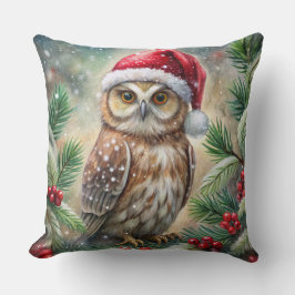 Elegante almohada acuarela de árbol de Navidad