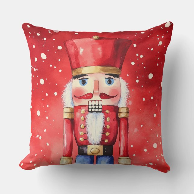 Elegante almohada acuarela de árbol de Navidad (Anverso)