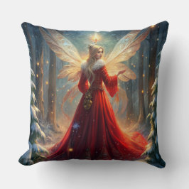 Elegante almohada acuarela de árbol de Navidad