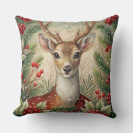 Elegante almohada acuarela de árbol de Navidad
