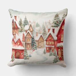 Elegante almohada acuarela de árbol de Navidad