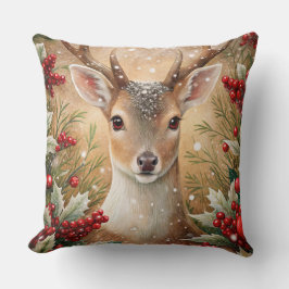 Elegante almohada acuarela de árbol de Navidad