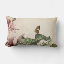 Elegante Almohada Botánica de Mariposa Lumbar