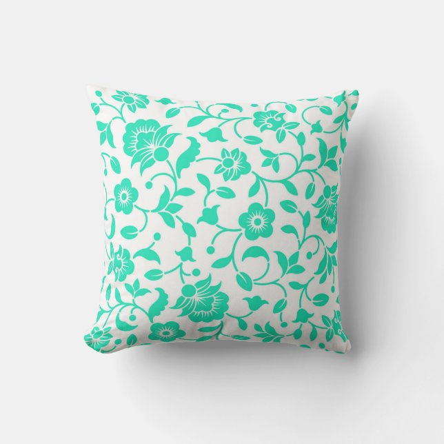 Elegante almohada con motivos florales (Anverso)