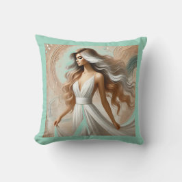 Elegante almohada cuadrada de mujeres