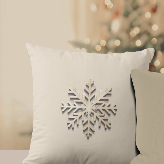 Elegante almohada de acento con copo de nieve (Subido por el creador)