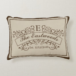 Elegante almohada de acento monograma