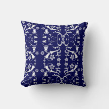 Elegante almohada de Batik Azul