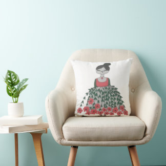 Elegante almohada de Bordado Chitrali