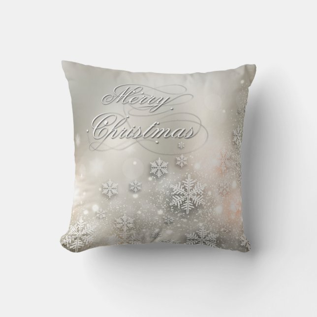 Elegante almohada de copo de nieve para navidades (Anverso)