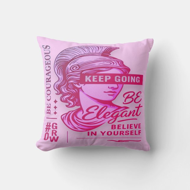 Elegante almohada de coraje para mujeres (Anverso)
