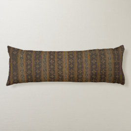 Elegante almohada de cuerpo a rayas marrón y negro