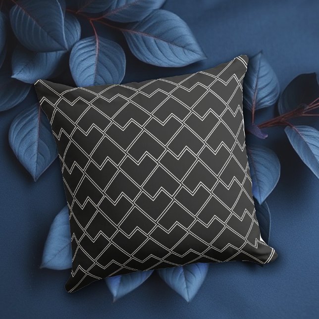 Elegante almohada de diseño geométrico negro (Subido por el creador)