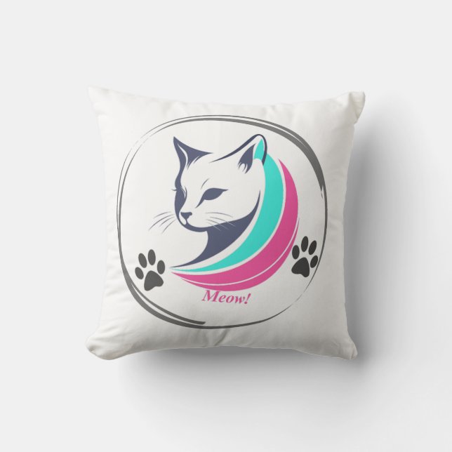 Elegante almohada de gato - Diseño moderno de fluj (Anverso)
