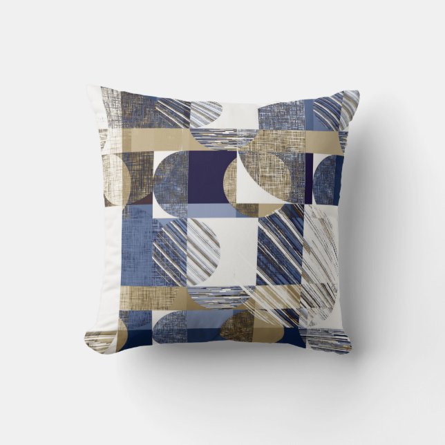 Elegante almohada de lanzamiento geométrico textur (Anverso)