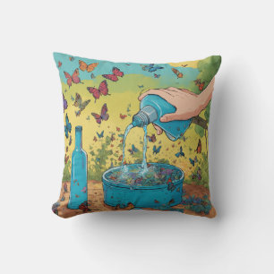 Elegante almohada de mariposa