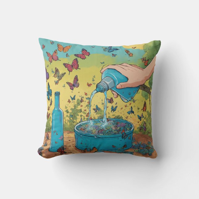 Elegante almohada de mariposa (Anverso)