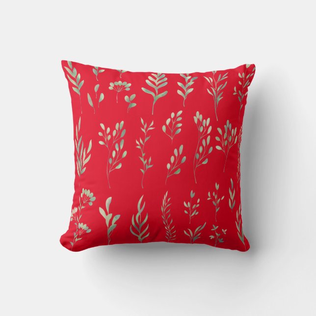 Elegante almohada de primavera rústica de tiro roj (Anverso)