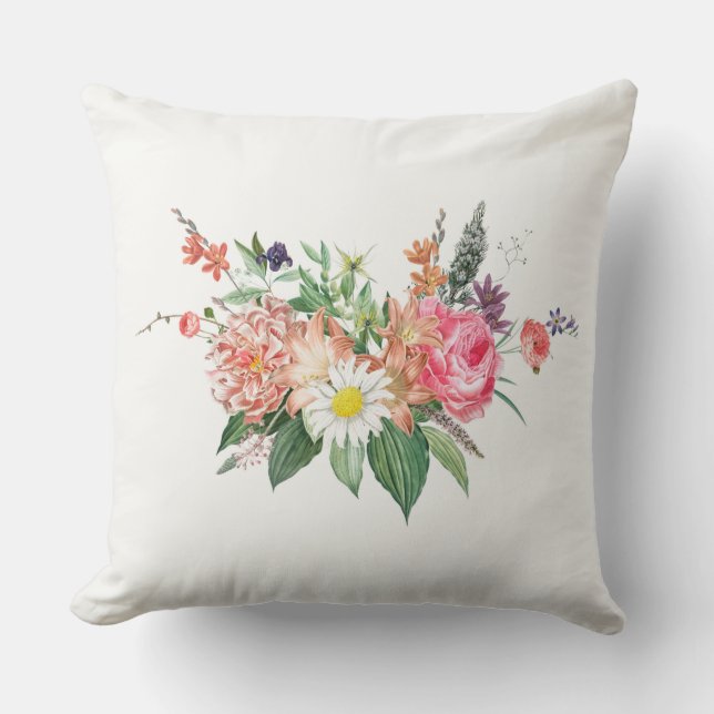 Elegante almohada de tiro floral simple (Anverso)