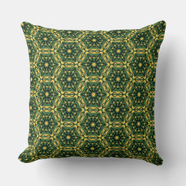 Elegante almohada dorada verde oscuro