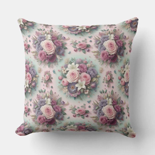 Elegante almohada floral (Anverso)
