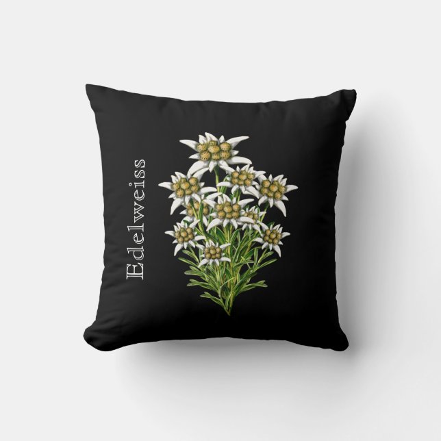 Elegante almohada floral de Edelweiss (Anverso)