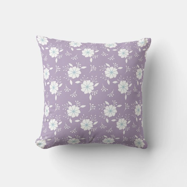 Elegante almohada floral decorativa (Anverso)