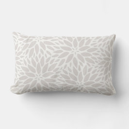 Elegante almohada lumbar gris y blanca de Dahlias