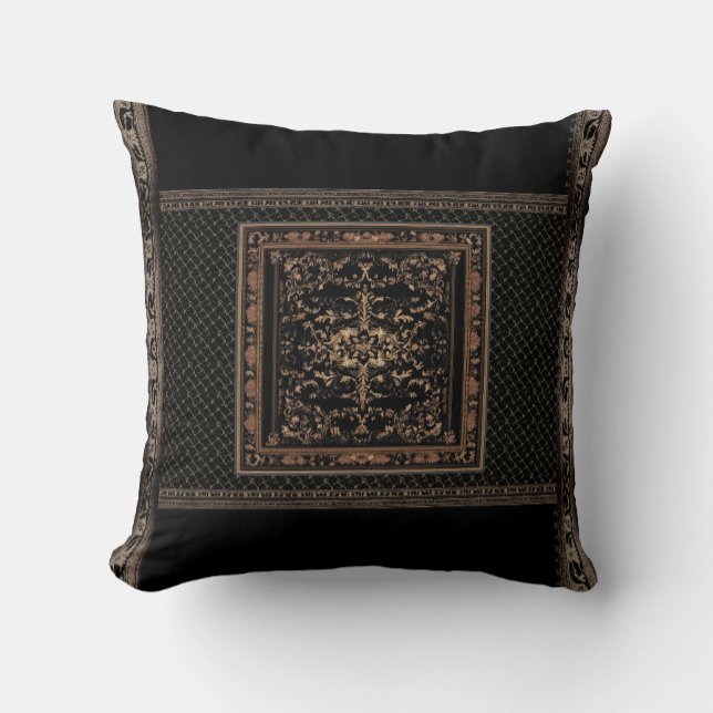 Elegante almohada negra y de bronce (Subido por el creador)
