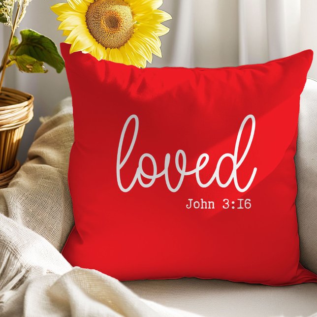 Elegante Almohada Roja Brillante de Cita Amada (Subido por el creador)