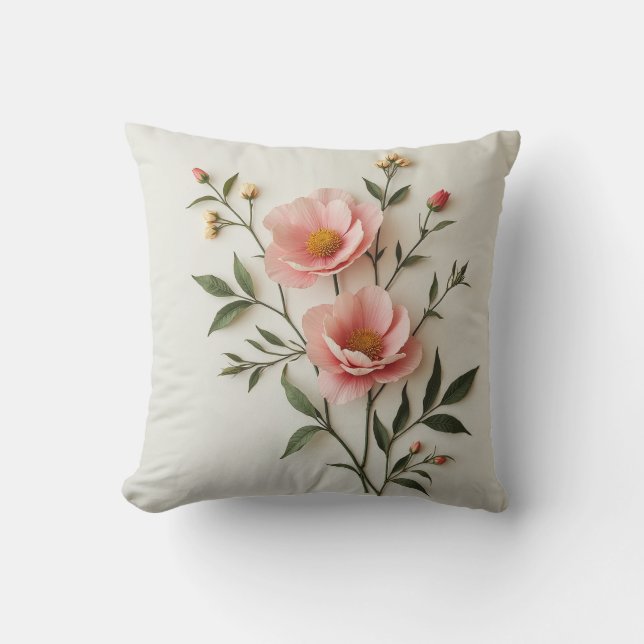 Elegante almohada rosa de flor (Anverso)