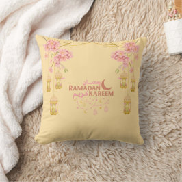 Elegante almohada rosa floral Ramadan Kareem Linte