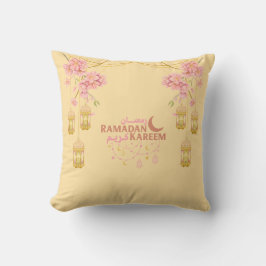 Elegante almohada rosa floral Ramadan Kareem Linte