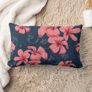 Elegante almohada rosa y marina floral iluminada