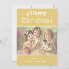 Elegante, amarillo clásico, tarjeta de foto de Fel